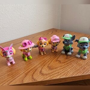 Paw Patrol Lot Of 6 Figures 4 Skye 2 Rocky Toys